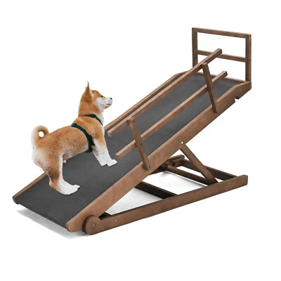 45.2Inch Long Adjustable Dog Ramp for Bed, Wooden Pet Ramp for All Dogs Cats Pet - Image 1 of 4