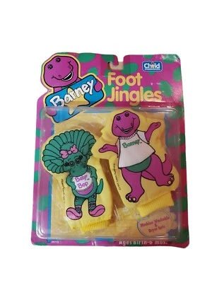 Barney El Dinosaurio Baby Bop Pie Jingles Bebé Calcetines Sonajero Botines De Colección 1993 Foto 1 de 4