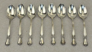 Vintage Lot of 8 Old Company Signature 1950 Plated Flatware Spoons Monogrammed M - Picture 1 of 8