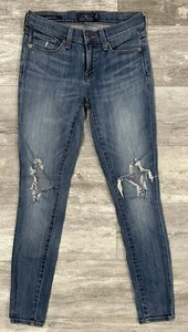Lucky Brand Brooke Skinny Low Rise Jeans Womens Size 0/25 Distressed 29” inseam - Picture 1 of 9