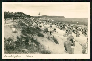 Foto AK - Strand Ostseebad Göhren auf Rügen - viele Strandkörbe Badegäste 1938 - Picture 1 of 2