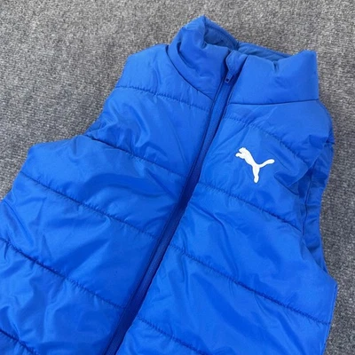 Chaleco acolchado azul Puma para niños con logotipo con cremallera talla 7/8 Foto 1 de 4