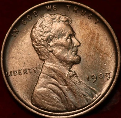 Uncirculated Red 1909 Philadelphia Mint Copper Lincoln Wheat Cent - Image 1 of 2