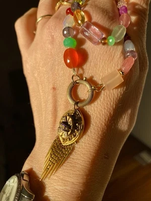 Solid 9ct Gold Top Grade Gemstone Necklace ruby spinel tourmaline 9k 375 🌈 - Image 1 of 4