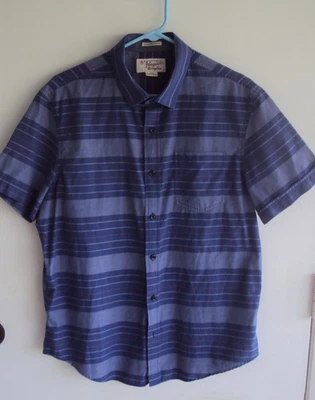 Camisa PENGUIN by Munsingwear Vintage roxa listrada azul marinho s/s G Excelente Estado Usado!! - Imagem 1 de 4