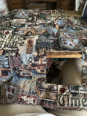 NEW NY TIMES SQUARE TAPESTRY FABRIC-ODD SIZE-31"  X  14" + - Image 1 of 4