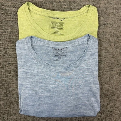 Camiseta Patagonia Para Hombres XL Capilene Fresca Diaria Azul Verde Jaspeada Lote De 2 Foto 1 de 4