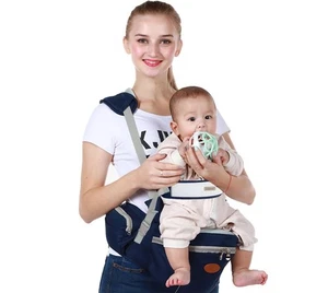 Baby Hip Seat Carrier Baby Waist Stool 33Lb Adjustable Strap Buckle Storage Blue - Picture 1 of 7