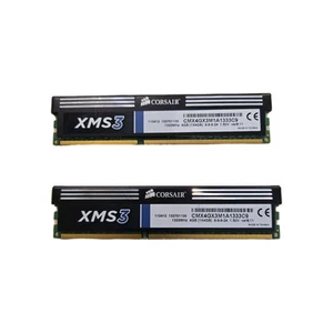 8GB (2 X 4GB) CORSAIR PC3-10600 DDR3-1333MHZ PC RAM CMX4GX3M1A1333C9 XMS3 - Picture 1 of 2