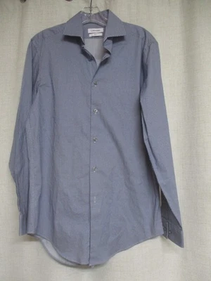 CALVIN KLEIN blue white pattern mens button down shirt sz M Slim Fit - Image 1 of 4