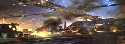 Transformers G1 Studio Series Cybertron Action Figure Diorama Backdrop #3 - Image 1 of 4