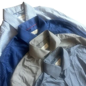 Eton Four Slim Fit Button-Down Dress Shirts Long Sleeve Cotton Size 40 15 3/4 - Picture 1 of 16