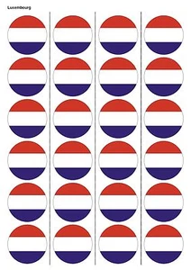 24X PRECUT LUXEMBOURG FLAG EDIBLE WAFER PAPER, CUPCAKE, CAKE TOPPERS 1207 - Picture 1 of 1