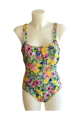 LIZ CLAIBORNE multicolor floral swimsuit 1-piece Sz M - Image 1 of 2