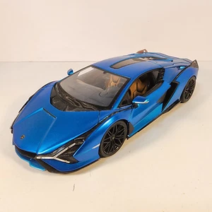 Lamborghini Sian FKP 37 Blue 1/18 Diecast Car Burago - No Box - Picture 1 of 18
