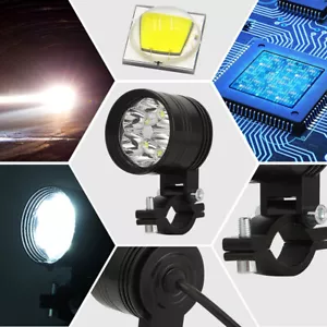 60W 6000LM Motorcycle 6 LED Spot Light Headlight Fog Driving Lamp Lights 3 Modes - Picture 1 of 7