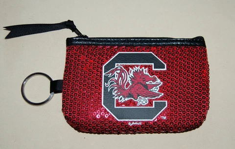 Brand New, OFFICIAL South Carolina GAMECOCKS zippered coin purse FREE SHIPPING ! Cover