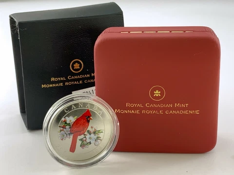 2008 Canada 25 Cents Northern Cardinal Coloured Uncirculated Coin Y534 Cover