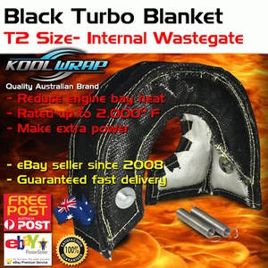 T2 Turbo Blanket Black Heat Shield Cover Beanie Hi Temp Internal Wastegate - Foto 1 di 9
