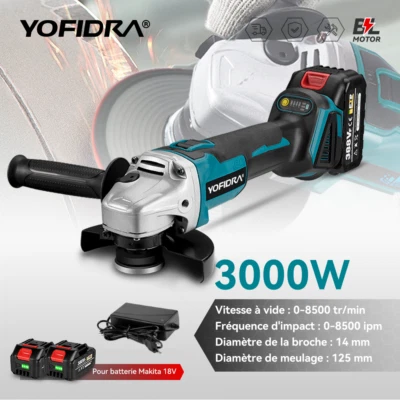 Meuleuse d'angle électrique sans fil 125mm Meuleuse à tronçonner Pour Makita 18V - Photo 1/4