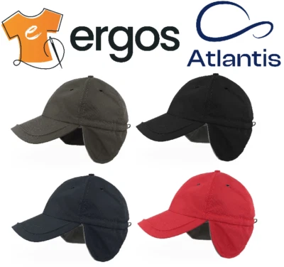 ATLANTIS CAPPELLO con Paraorecchie Pile Interno Idrorepellente Chiusura Coulisse