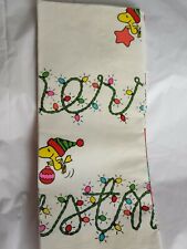 Vtg Hallmark Snoopy Christmas Holiday Party Peanuts Woodstock Paper TableCover A
