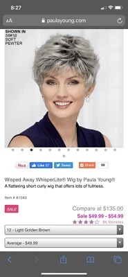 Paula Young Wisped Away Full Head Wig.  Size Average. Color: 12 Short. - Image 1 of 4