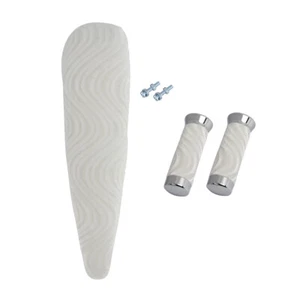 20" OG LOWRIDER WHITE VELOUR BANANA SEAT W/ LOWRIDER GRIPS FOR 20" BICYCLE. - Picture 1 of 1