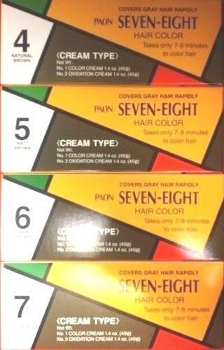 12 PCS, PAON SEVEN-EIGHT HAIR COLOR CREAM #4, 5, 6, 7 - New! - Image 1 of 1