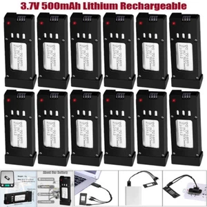 12 STK 3,7V 500mAh Lipo Akku mit 3-in-1 USB für RC Drohne Quadcopter Ersatzteile - Bild 1 von 20