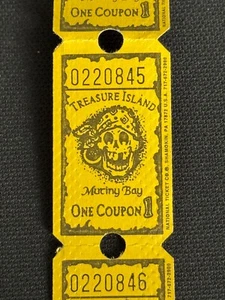 Vintage TREASURE ISLAND Mutiny Bay Casino Pirate Ticket/Coupon LAS VEGAS NV - Picture 1 of 1