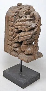 Ancien en Bois Sculpture Bloc sur Support Original Très Fin Sculpté à la Main - Picture 1 of 8