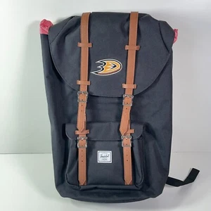 NHL Anaheim Ducks Herschel 15" Laptop Rucksack 25L schwarz hellbraun Little America Neu mit Etikett - Bild 1 von 14