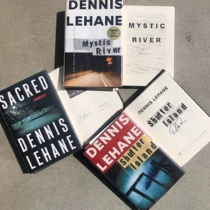 Dennis Lehane Signed x4 1st Ed Collection Mystic River Shutter Island Sacred HC - Picture 1 of 16
