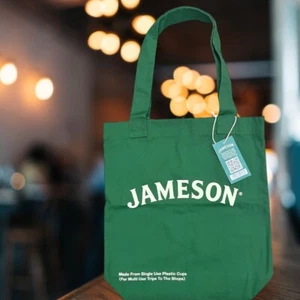 Bolso de Mano Jameson Verde Whisky Irlandés Nuevo con Etiqueta Reutilizable Bolso de Compras Reciclado - Imagen 1 de 2