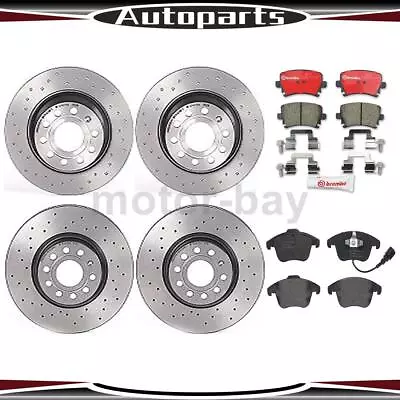 Pastillas de freno y rotores delanteros traseros para Volkswagen Tiguan 2016 2015 2014 2013 2012 Foto 1 de 4