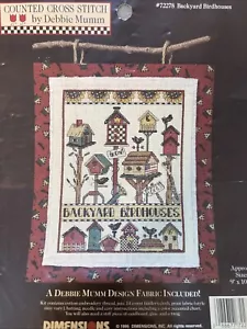 Cross Stitch Kit ‘Backyard Birdhouses’ US Brand Debbie Mumm 9”x10.5” Fabric Incl - Picture 1 of 6