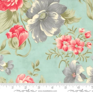 Collections for a Cause Etchings Aqua Floral by Howard Marcus for Moda 1/2 Yard - Picture 1 of 1