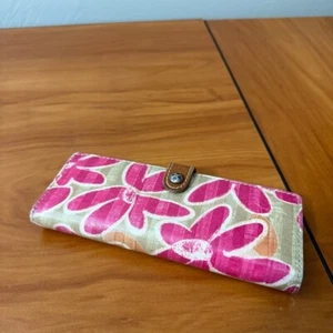 Patricia Nash Rosa Floral Cuero Portatarjetas de Crédito Cartera Cierre Largo a Presión - Imagen 1 de 5