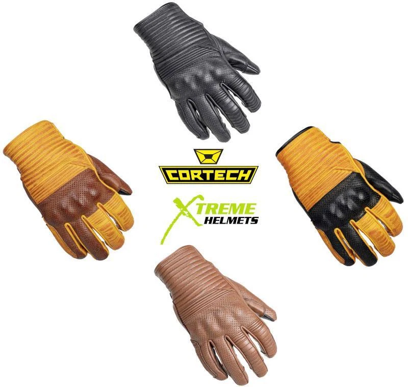 Cortech Boulevard The Bully Luvas Masculinas Couro Knuckle Pads Tela Sensível Ao Toque XS-3XL - Imagem 1 de 1