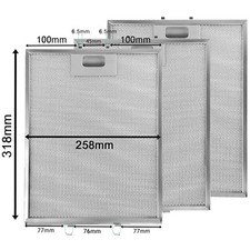 3 x Mesh Filter Vent Filters for BELLING STOVES Cooker Hood 318 x 258 mm