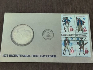 1975 Bicentennial First Day Cover Paul Revere Metal Coin And Chip - Picture 1 of 5