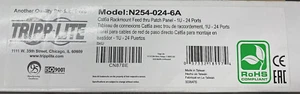 Panel de conexión de alimentación Tripp Lite Cat6A / Serie 24 puertos (N254-024-6A) - Imagen 1 de 2