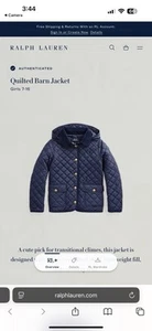Ralph Lauren Quilted Barn Jacket Girls L(12-14) Navy Blue - Picture 1 of 10
