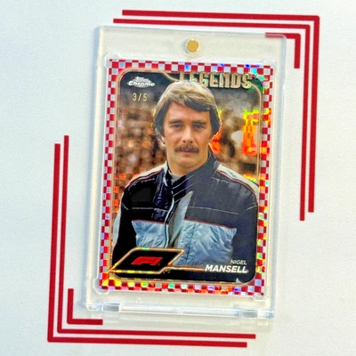 2024 Topps Chrome Formula 1 F1 #189 NIGEL MANSELL Checker Flag RED Refractor /5 - Image 1 of 2