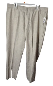 Alfani Pants Mens 40x29 Beige Slim Fit Linen Blend Flat Front Dress Trousers NEW - Picture 1 of 9
