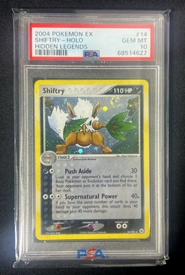 SWIRL 2004 Pokemon EX Shiftry Holo Hidden Legends PSA 10 GEM MT #14 - Image 1 of 2