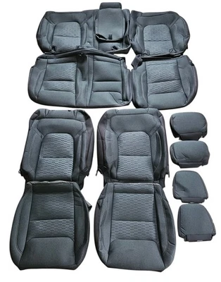 Dodge Ram 1500 Crew Cab 2019-2025 Factory OEM Cloth Seat Covers Set Black 13pcs - Image 1 of 4