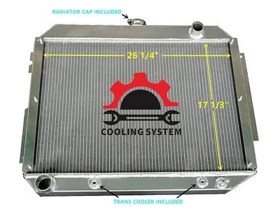 CC332 Aluminum Radiator 1966 67 68 69 70 Dodge Plymouth Fury Chrysler V8 3 Rows Foto 1 de 4