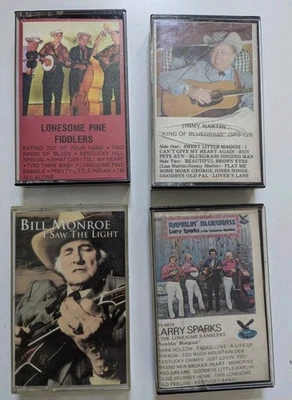 Vintage Lot of 4 Bluegrass Cassette Tapes Bill Monroe Jimmy Martin Larry Sparks Foto 1 de 4